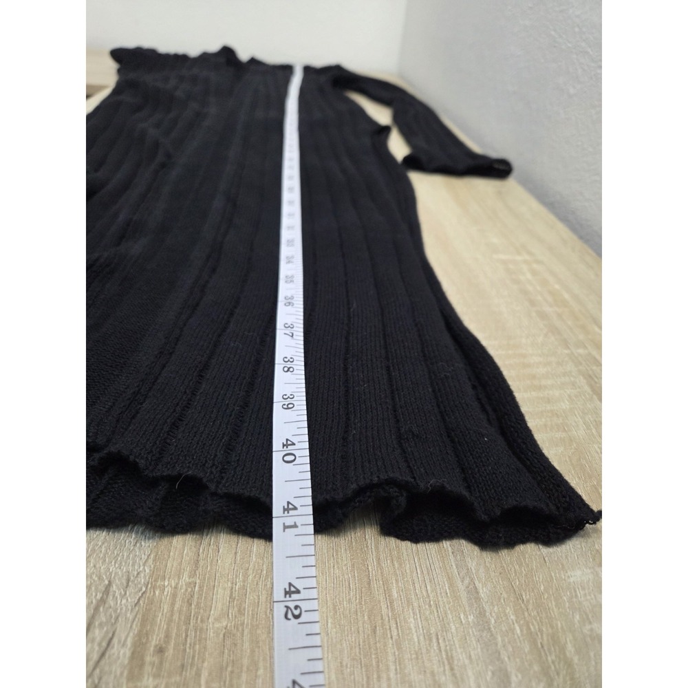 Free People Cardigan Womens XS Black Linen Blend Ribbed Grunge Whimsigoth Witchy - Picture 7 of 10